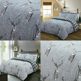 Stag Duvet Cover With Pillow Cases 100% Cotton Quilt Covers Bedding Sets Double King Size - Threadnine