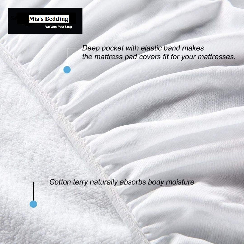 Terry Towel Waterproof Mattress Protector Topper Bed Cover Extra Deep | Breathable | Rustle Free | Anti Allergic Covers