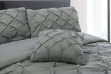 Silver Grey Pin Tuck Duvet Cover With Pillow Cases 100% Cotton Bedding Sets Single Double King Super King All Sizes