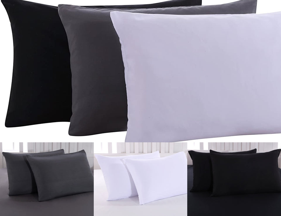 Pack of 4 Housewife Pillow Cases 100% Egyptian Cotton 200 Thread Count Pillowcase Pair