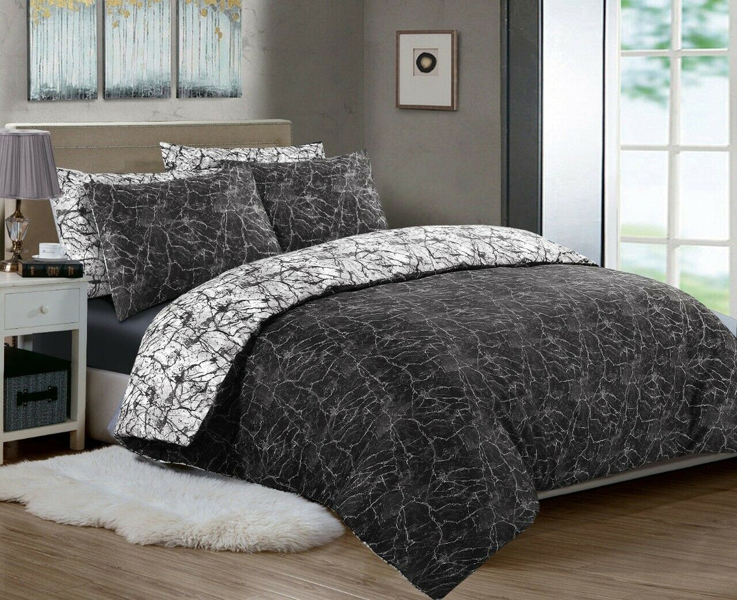 Printed Duvet Cover with Pillowcases 100% Cotton Double King Super King Size Bedding Sets - Threadnine