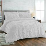 Diamond Pinch Pleated Pintuck Duvet Cover Set 100% Egyptian Cotton Double King Super King Size