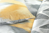 Luxury Yellow / Grey Duvet Cover Set 100% Cotton Reversible Bedding Sets Double King Size - Threadnine