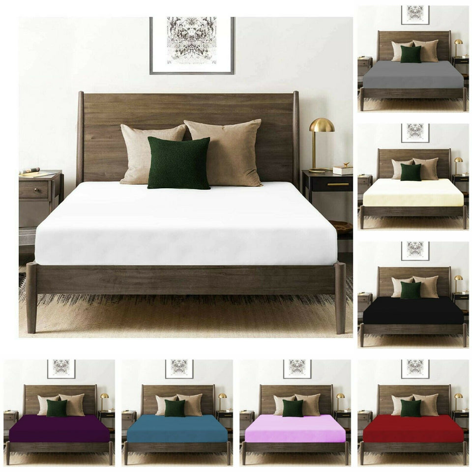 200 Thread Count Fitted Sheet 100% Egyptian Cotton Hotel Quality Bed Sheets All Sizes